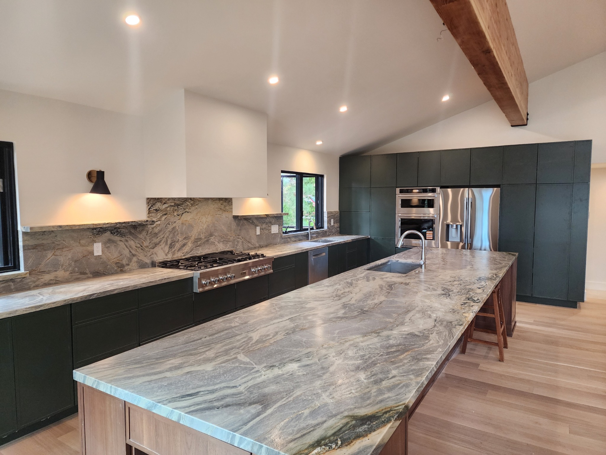 Interior wood ceiling construction by Alpenglow Builders